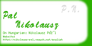 pal nikolausz business card